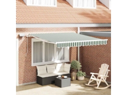 Vidaxl Toldo Retrátil Verde E Branco 300 X 250 Cm Tecido E Alumínio