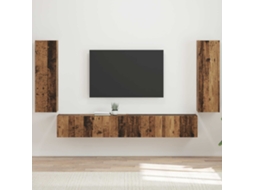 Vidaxl Conjunto De Gabinete De Parede Para Tv 4 Pcs 29,5 X 31 X 100 Cm