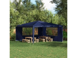Vidaxl Lateral De Tenda Para Festa 2 Pcs 400 X 195 Cm Azul Pe E Aço