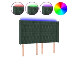 Led Headboard, Led Headboards Vidaxl Verde Veludo (163 X 16 X 118/128 Cm)
