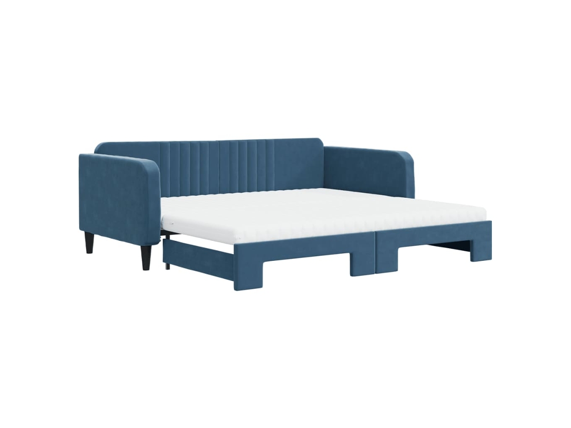 Daybed With Trundle, Daybeds With Trundles Vidaxl Azul Veludo (100 X 200 Cm)