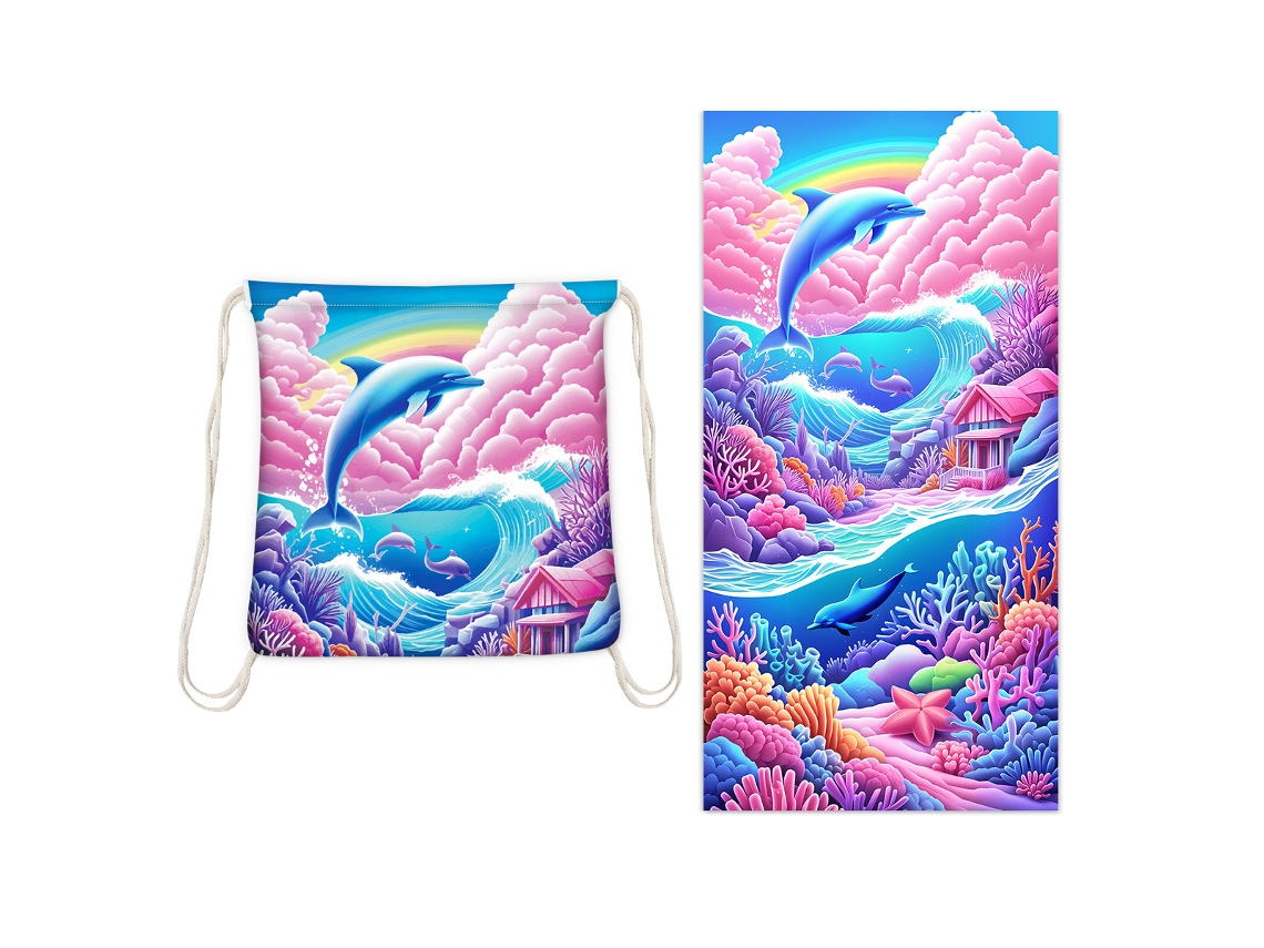 Toalha de Praia de Secagem Rápida 70 X 140 Cm: Mochila Absorvente Portátil 2 em 1 12 AQUAFORGE
