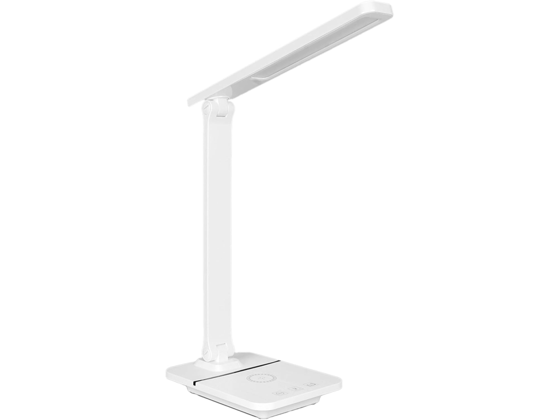 Luminária de mesa LED com controle por toque, 3 modos de iluminação, design duplo e ajustável, proteção para os olhos.
