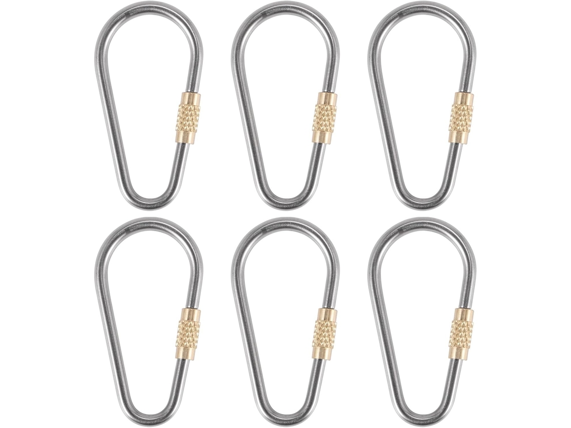 Conjunto De 6 Mini Mosquetões Com Trava, Pequenos, Resistentes,