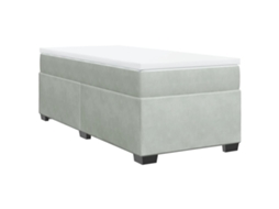 Cama com Molas/colchão 80x200 Cm Veludo Cinza claro MAISON EXCLUSIVE