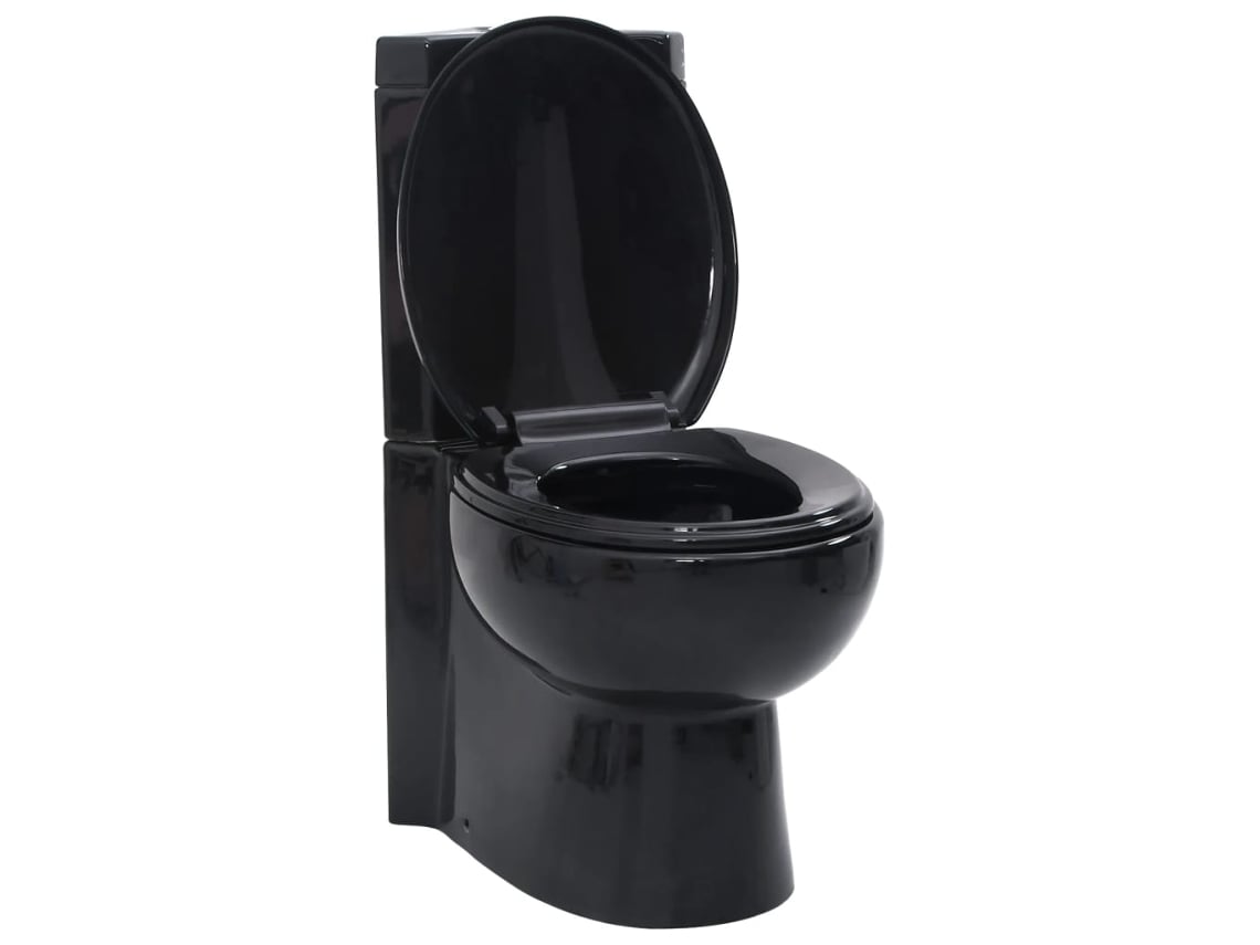 Toilet, Toilets Vidaxl Preto Cerâmica