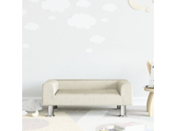 Sofá Infantil 70x45x26,5 Cm de Veludo Cor Creme Wsd545483 Adorável Casa