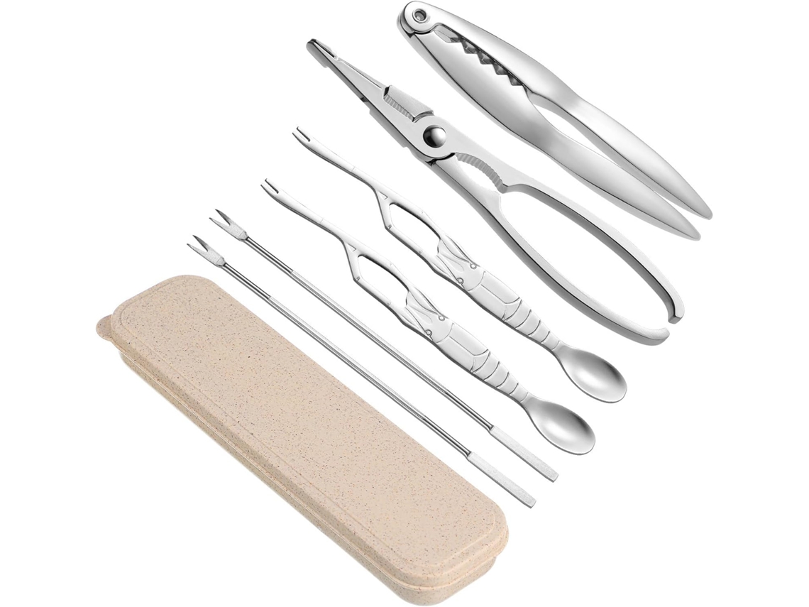 Conjunto De 6 Utensílios De Aço Inoxidável Para Frutos Do Mar