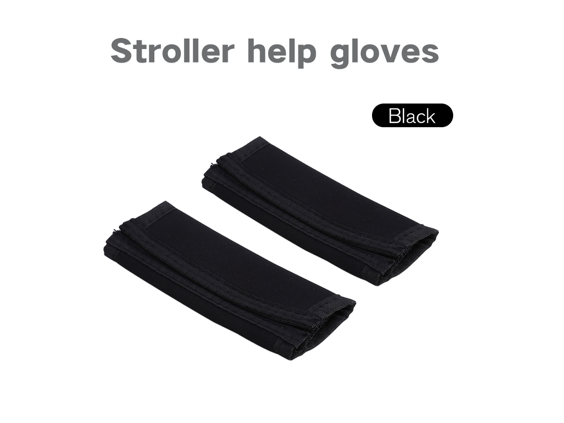 Mali 2pcs Capa de Protetor Guidão Antiderrapante para Carrinho de Bebê Preto