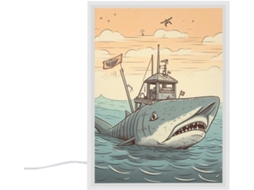 Abajur De Mesa Summer Shark Quarto, Pequeno Abajur Noturno Quarto, Sala De Estar, Escritório, Mesa De