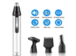 Aparador Elétrico Multifuncional de Nariz e Orelhas 4 em 1 Recarregável Via Usb À Prova D'água para Homens AQUAFORGE