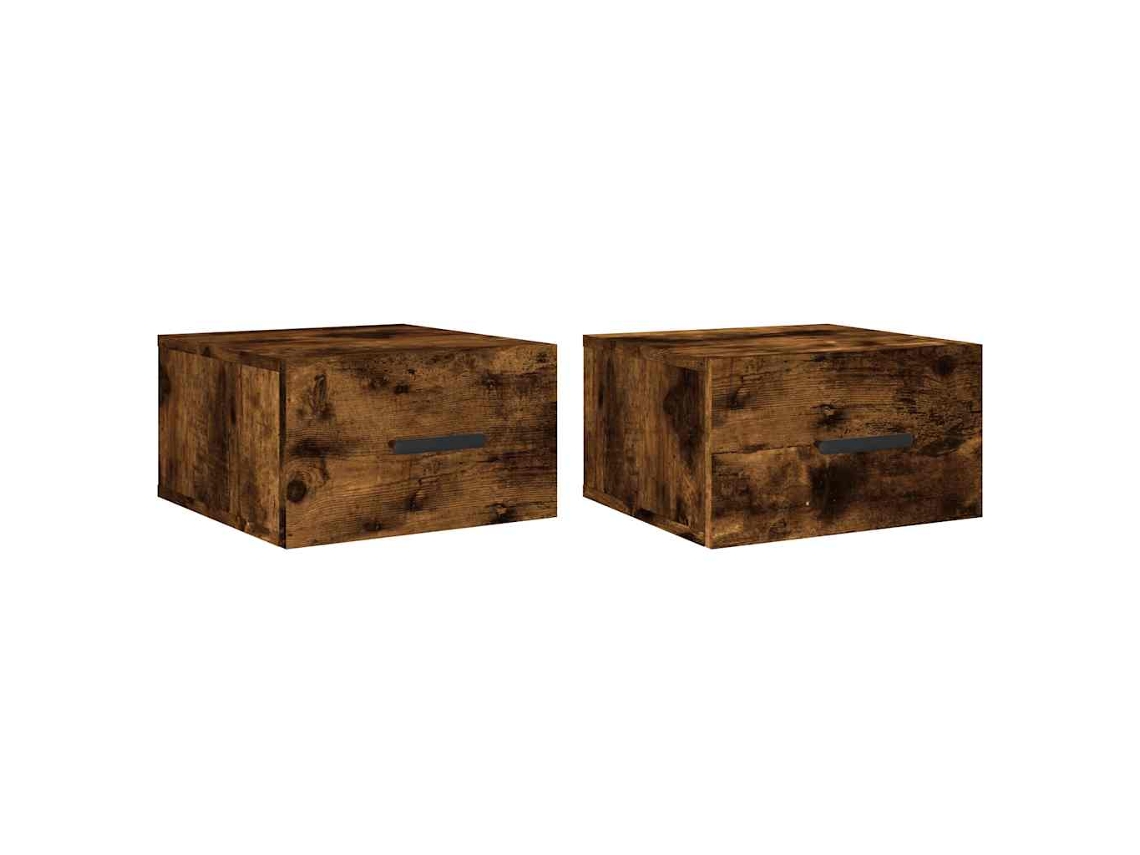 Wall-mounted Bedside Cabinet, Wall-mounted Bedside Cabinets Vidaxl Marrom Madeira Processada (n/a)
