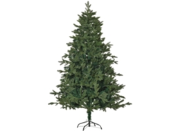 Árvore Natal Artificial 180cm Com 748 Pontas, 3 Formas Folhas, Base Metálica, Verde