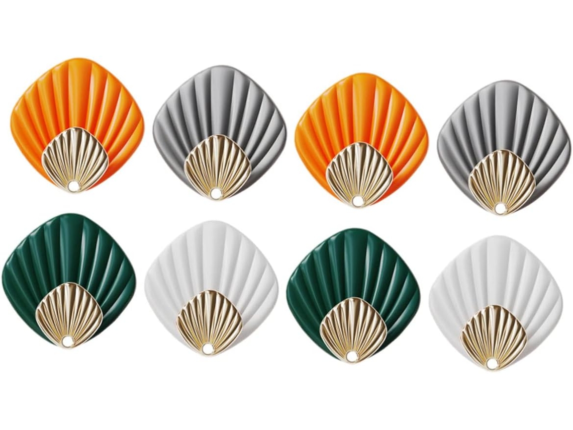Conjunto De 8 Ganchos Adesivos De Parede, Abs Multicoloridos, Necessidade De Furar