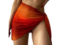 Saída de Praia Feminina Elegante, Saia de Biquíni Transparente, Amarração Ajustável SFUSHOS
