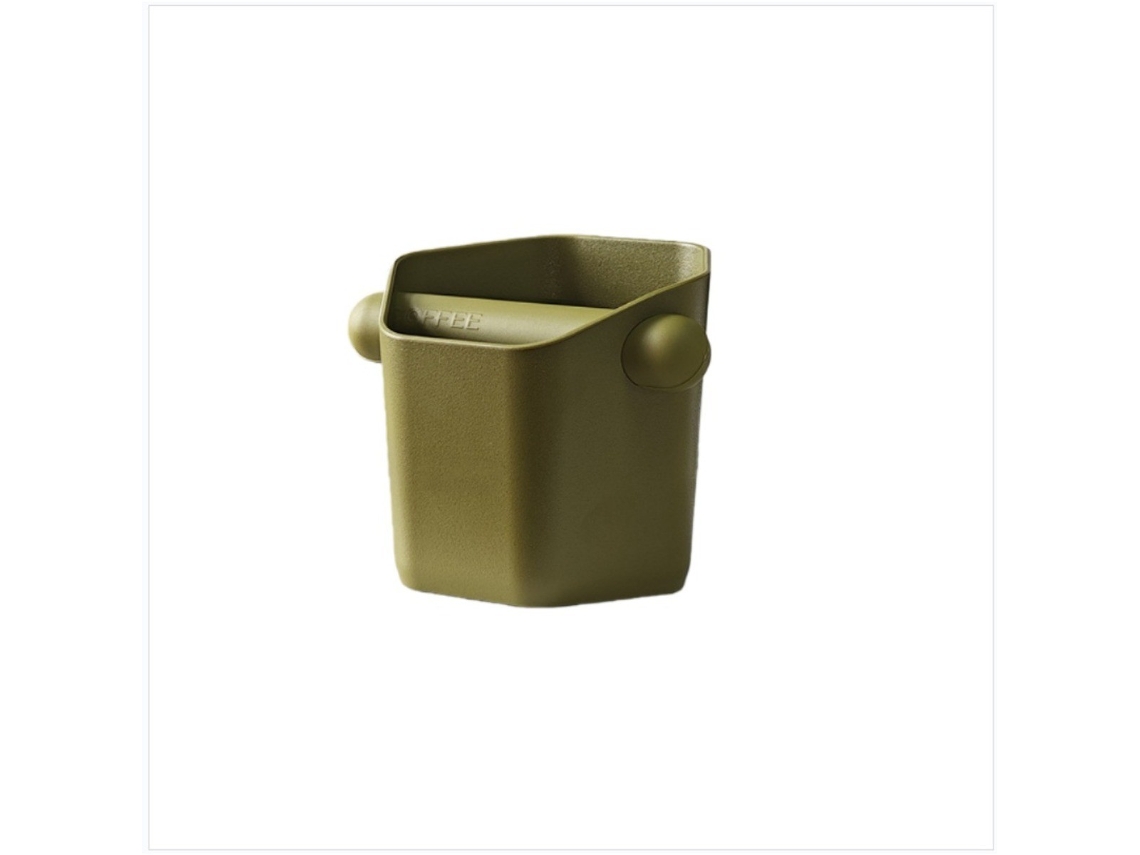 Caixa Hexagonal Para Borras De Espresso, Verde, Abs, Base Antiderrapante, Barra Removível