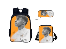 Conjunto De Três Peças Com Motivos De Estrelas Do Futebol, Incluindo Mochila + Mala A Tiracolo + Bolsa Para Material Escolar, Modelo 10