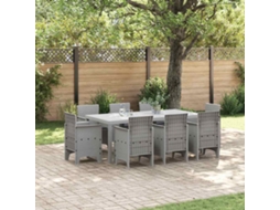 Vidaxl Conjunto De Jantar Para Jardim 9 Unid. Cinzento-claro