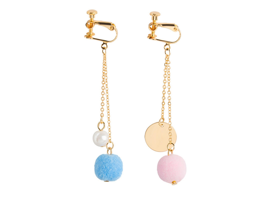 Brincos Pendentes Com Bola De Cabelo Acessório Fashion Presente