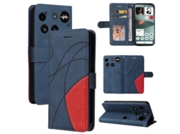 Capa De Couro Bicolor Com Design Flip Para Iphone 3.