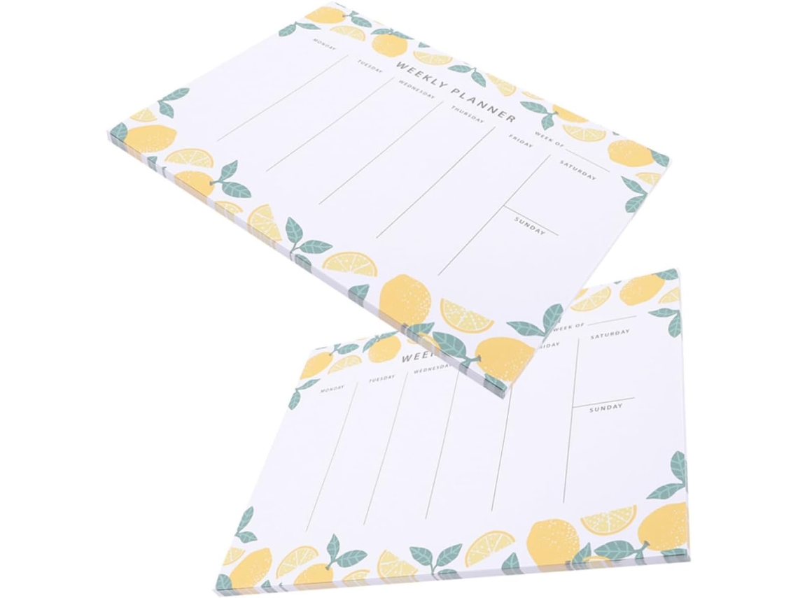 Bloc-notes 2pcs Planificador Hebdomadaire Fácil De Escrever Em Papel Aide À Garder Des Notes