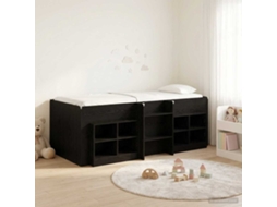 Vidaxl Cama Loft Com Armário 3 Unid. Preto Derivados De Madeira
