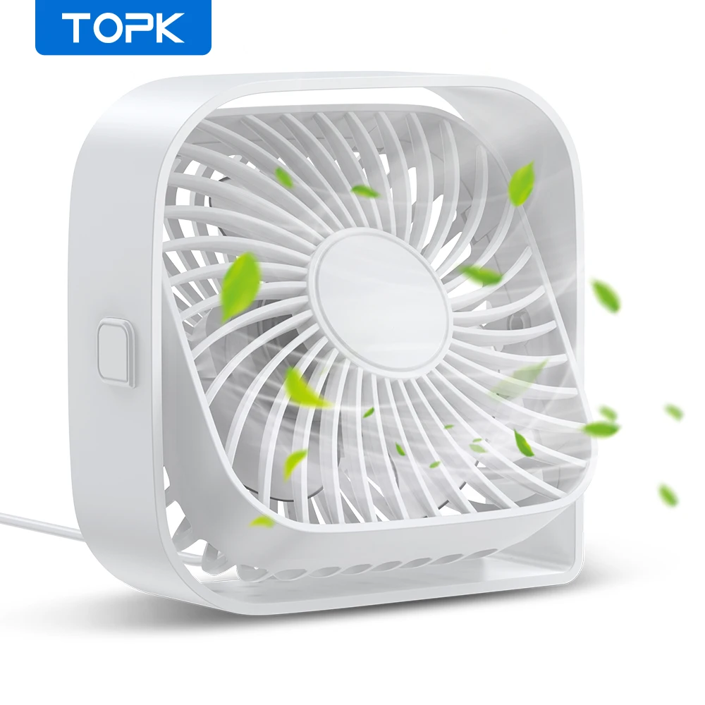 (branco) Mini Ventilador De Mesa Portátil Usb, Funcionamento Silencioso, Três Configurações De Velocidade Do Vento