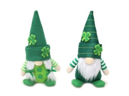 2pcs Boneca Pelúcia Gnome Sem Rosto Trevo Verde Decorativo Festa São Patrício | S/MARCA