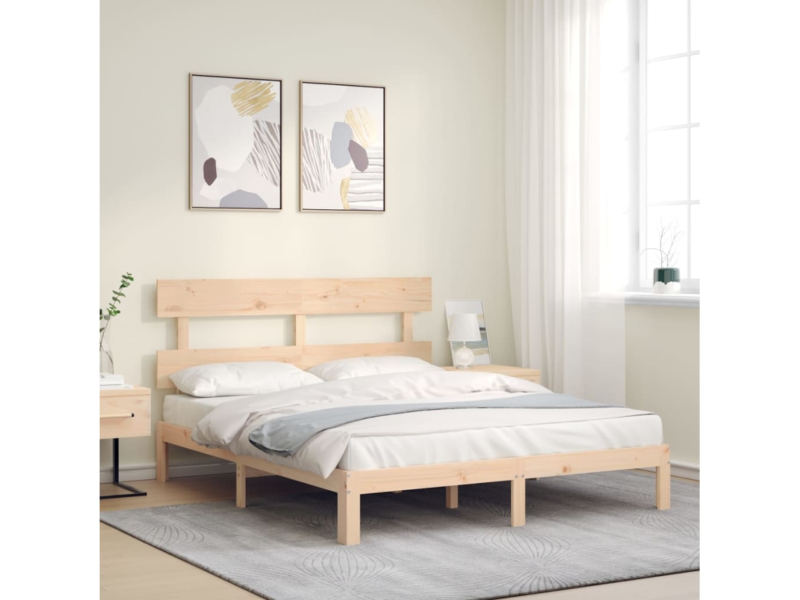 Vidaxl Cama Sem Colchão 160x200 Cm Madeira de Pinho Maciça