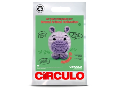 Kit De Crochet Circulo Amigurumi Round Animal Bingo O Hipopotamo Preguicoso 836565 4
