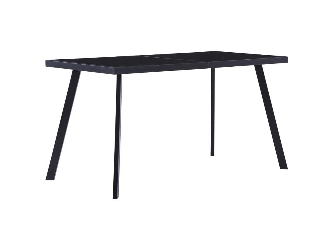Vidaxl Mesa De Jantar 140x70x75 Cm Vidro Temperado Preto