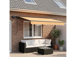 Vidaxl Estrutura De Toldo Manual Com Leds Areia 3,5 X 2 M