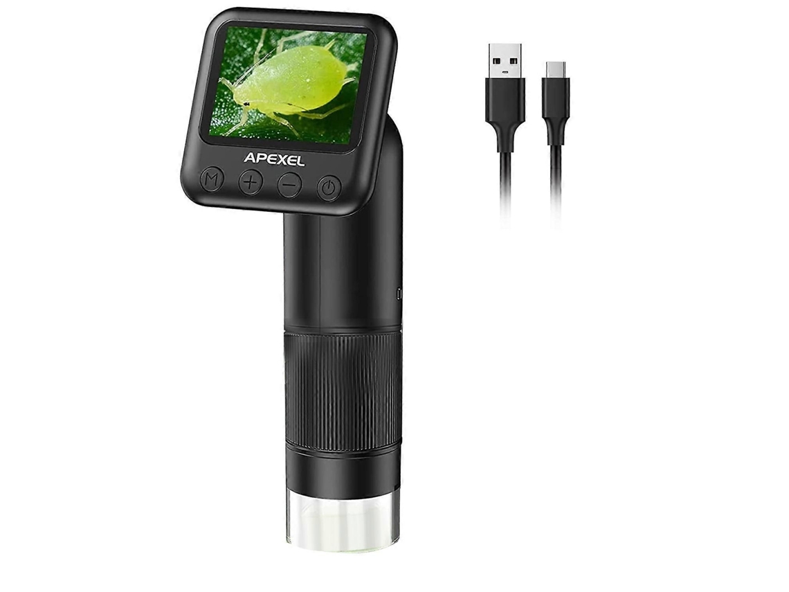 Microscópio Digital Portátil Apexel Com Tela Lcd De 2 Polegadas, Lupa Eletrônica De Bolso De 800x Com Câmera Para Crianças.