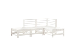 Conjunto de 4 Lounge de Jardim Madeira de Pinho Maciça Branco MAISON EXCLUSIVE (4 pcs)