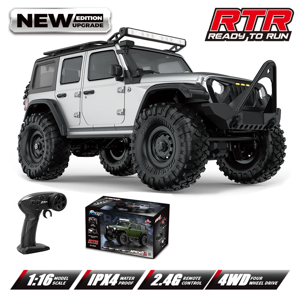 Carrinho de Controle Remoto, Tração nas Quatro Rodas, Carro para Escalada Off road, Brinquedo para Meninos MDUG (prateado)
