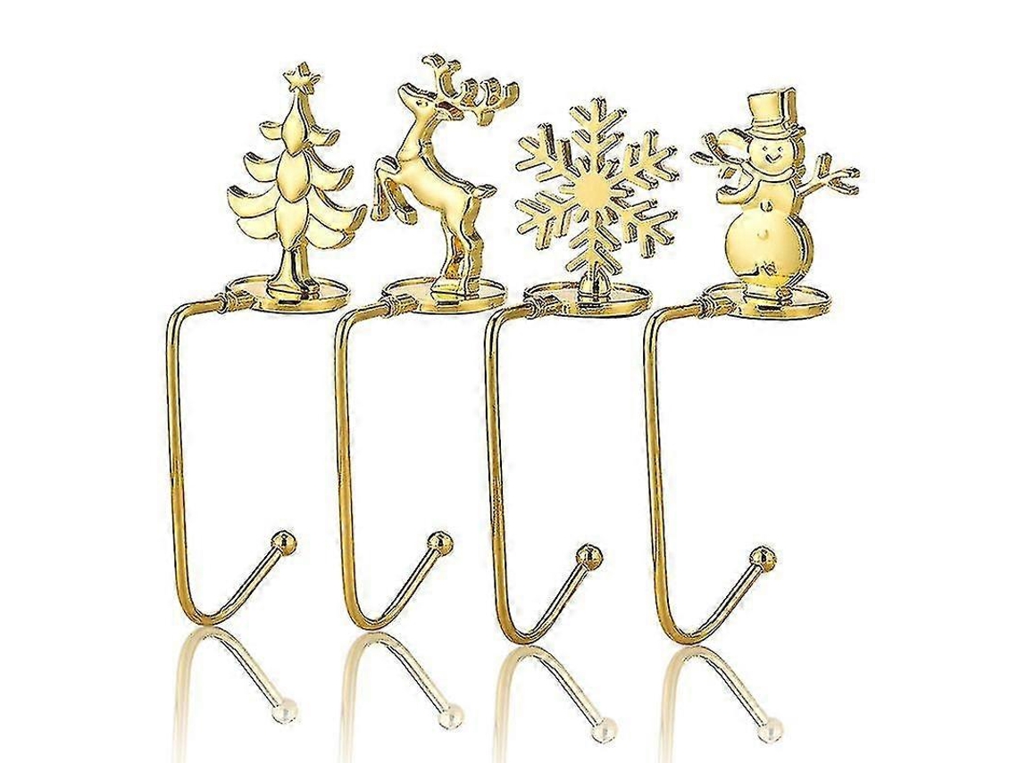 Conjunto De 4 Ganchos De Metal Para Pendurar Meias De Natal Na Lareira. Hengjian