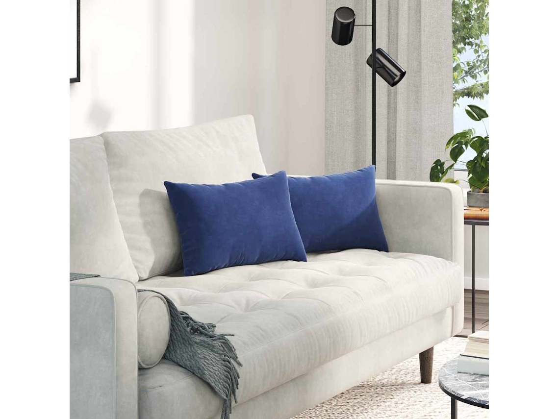 Vidaxl Travesseiros De Sofá 2 Pcs Azul Polícia 50 X 30 Cm