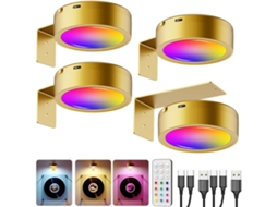 Luminária De Parede Led, Acabamento Dourado, Recarregável, Usb, Alimentação Por Bateria, Para Quarto, Corredor, Escadas, Sala Ou Casa De Banho