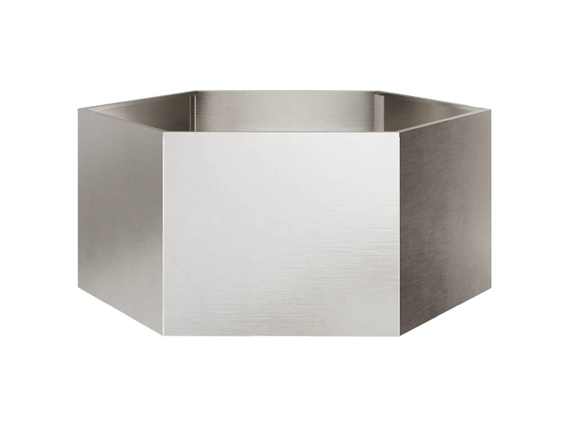 Vidaxl Vaso/floreira De Jardim Hexagonal 104x90x45 Cm Aço Inoxidável