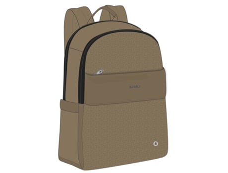 Mochila Luna Poliéster Com Detalhes Em Couro Sintético Bege El Potro