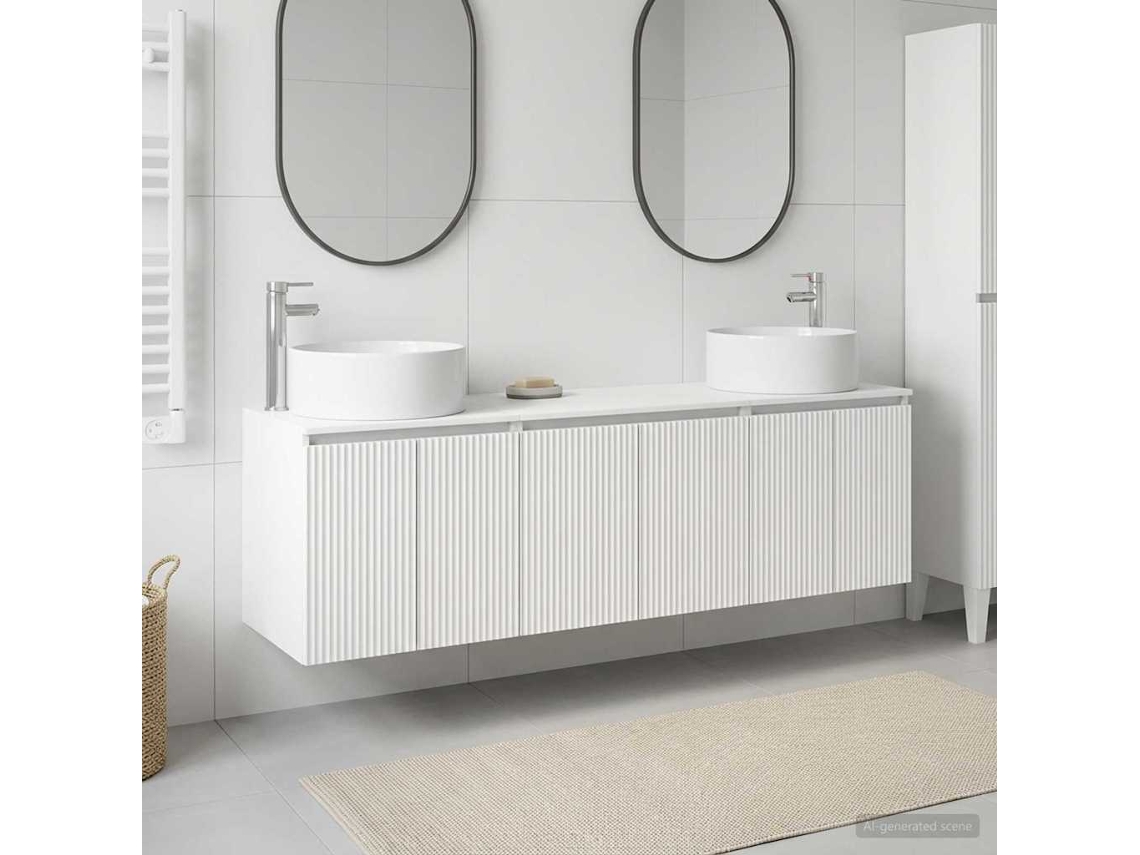 Vidaxl Conjunto De Armários Para Banheiro 3 Unid. Branco
