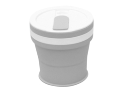 Copo de Silicone Dobrável, Portátil, com Tampa, para Viagem e Camping, 350ml