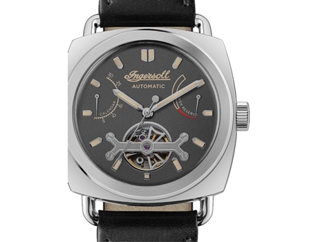 Relógio masculino preto couro real The Nashville Automatic I13002 INGERSOLL