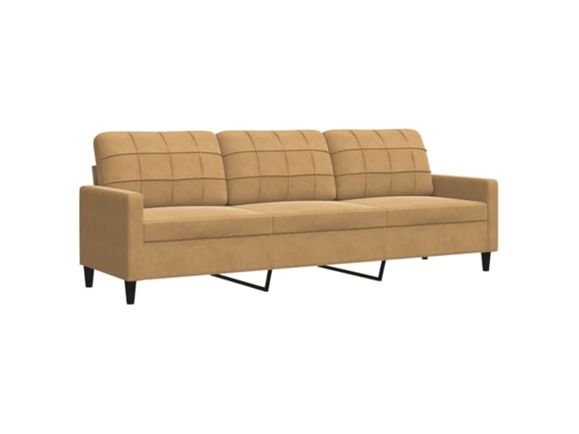 3-seater Sofa, 3-seater Sofas Vidaxl Marrom Veludo (n/a)