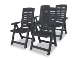 Reclining Folding Chair, Reclining Folding Chairs Vidaxl Antracite Plástico (n/a)