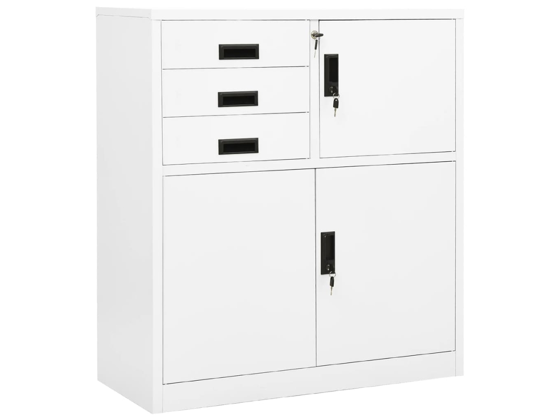 Vidaxl Armário De Escritório 90x40x102 Cm Aço Branco