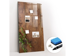 Quadro Magnético Decorativo Madeira Rústica Para A Sala De Estar Espelharte (60x120 Cm)