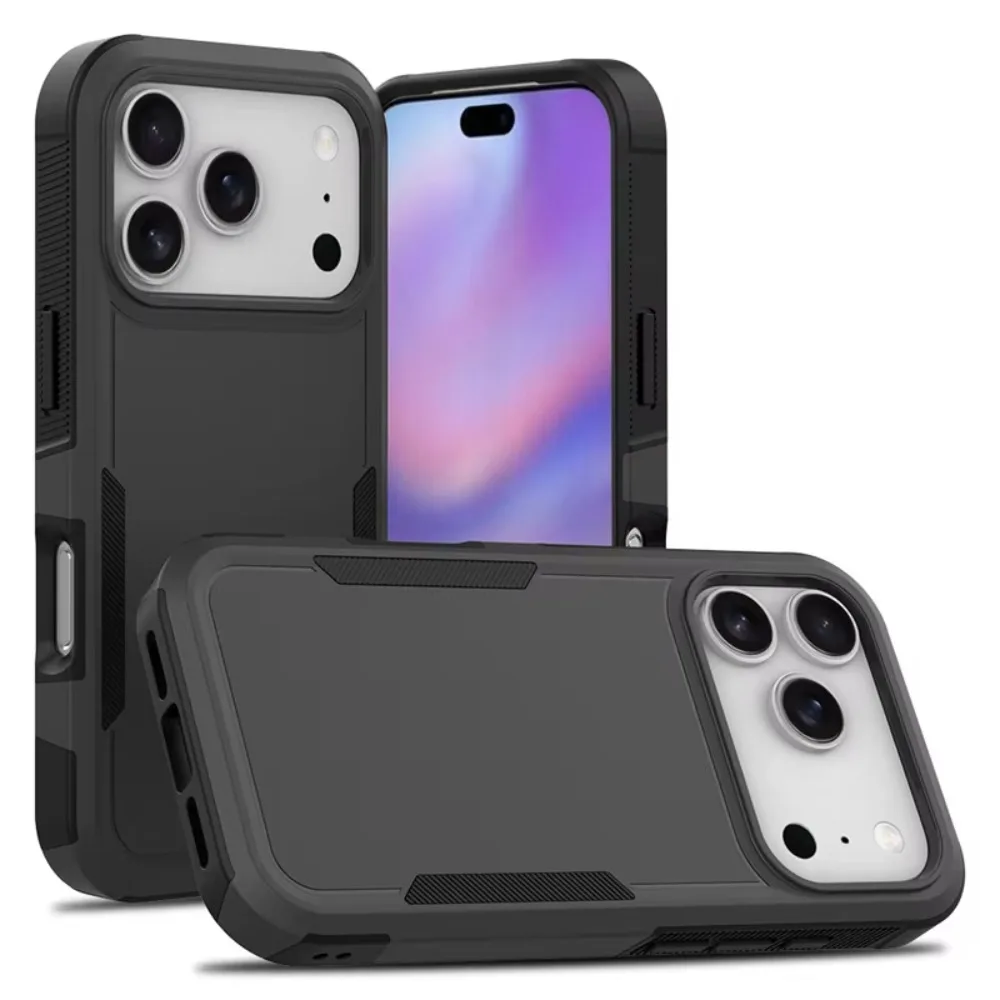 (preto, Iphone 16 Pro) Capa Premium Híbrida 2 Em 1 Resistente A Impactos Com Parte Traseira Reforçada Em Policarbonato