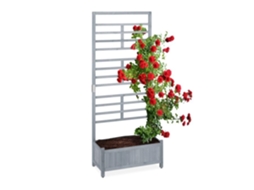 Caixa Para Plantador Com Parede De Treliça Na Cor Cinza B2x