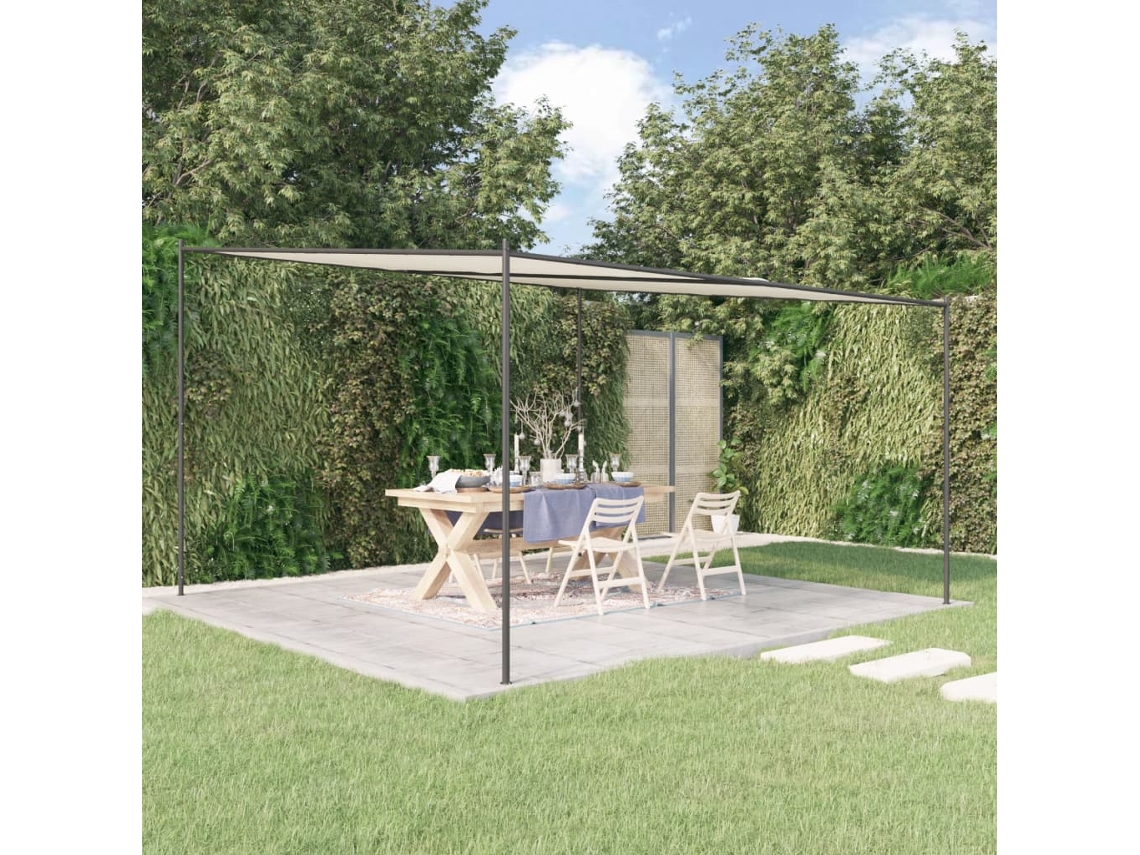Gazebo 4x4 M 180 G/m² Tecido E Aço Branco Wsd199733 Lovely Home